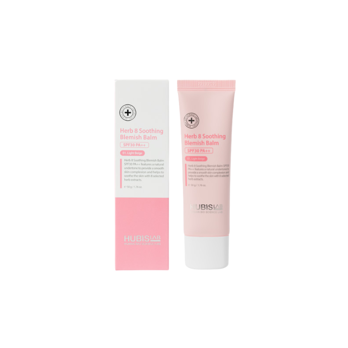 HUBISLAB HERB 8 SOOTHING VEIDO KREMAS SU SPALVA SPF30, 50 G